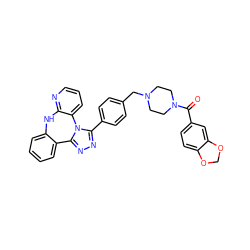 O=C(c1ccc2c(c1)OCO2)N1CCN(Cc2ccc(-c3nnc4n3-c3cccnc3Nc3ccccc3-4)cc2)CC1 ZINC000096174091
