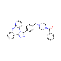 O=C(c1ccccc1)N1CCN(Cc2ccc(-c3nnc4n3-c3cccnc3Nc3ccccc3-4)cc2)CC1 ZINC000096174077