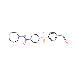 O=C=Nc1ccc(S(=O)(=O)N2CCC(C(=O)NC3CCCCCC3)CC2)cc1 ZINC000073220748
