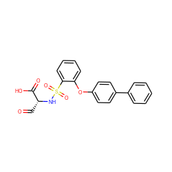 O=C[C@@H](NS(=O)(=O)c1ccccc1Oc1ccc(-c2ccccc2)cc1)C(=O)O ZINC000026670918