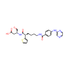 O=C[C@H](CC(=O)O)NC(=O)[C@@H](CCCCNC(=O)c1ccc(Nc2cnccn2)cc1)c1cccs1 ZINC000028569081