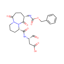 O=C[C@H](CC(=O)O)NC(=O)[C@@H]1CCCN2C(=O)CC[C@H](NC(=O)OCc3ccccc3)C(=O)N12 ZINC000013605831