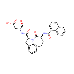 O=C[C@H](CC(=O)O)NC(=O)[C@@H]1Cc2cccc3c2N1C(=O)[C@@H](NC(=O)c1cccc2ccccc12)CC3 ZINC000027081704