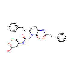 O=C[C@H](CC(=O)O)NC(=O)Cn1c(CCc2ccccc2)ccc(NC(=O)CCc2ccccc2)c1=O ZINC000026288211