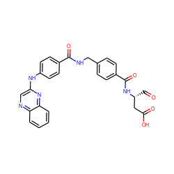 O=C[C@H](CC(=O)O)NC(=O)c1ccc(CNC(=O)c2ccc(Nc3cnc4ccccc4n3)cc2)cc1 ZINC000028569146