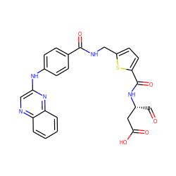 O=C[C@H](CC(=O)O)NC(=O)c1ccc(CNC(=O)c2ccc(Nc3cnc4ccccc4n3)cc2)s1 ZINC000028569327