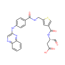 O=C[C@H](CC(=O)O)NC(=O)c1csc(CNC(=O)c2ccc(Nc3cnc4ccccc4n3)cc2)c1 ZINC000028569247