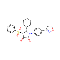 O=C1C(=O)N(c2ccc(-c3ccon3)cc2)[C@@H](C2CCCCC2)[C@@H]1S(=O)(=O)c1ccccc1 ZINC000169696341