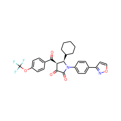 O=C1C(=O)N(c2ccc(-c3ccon3)cc2)[C@H](C2CCCCC2)[C@@H]1C(=O)c1ccc(OC(F)(F)F)cc1 ZINC000169694866