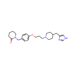 O=C1CCCCN1Cc1ccc(OCCCN2CCC(Cc3c[nH]cn3)CC2)cc1 ZINC000028570544