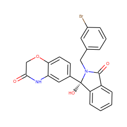O=C1COc2ccc([C@]3(O)c4ccccc4C(=O)N3Cc3cccc(Br)c3)cc2N1 ZINC000116257997