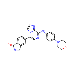 O=C1NCc2cc(-c3cnc(Nc4ccc(N5CCOCC5)cc4)c4nccn34)ccc21 ZINC000073313093