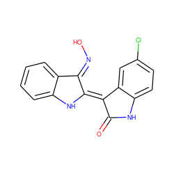 O=C1Nc2ccc(Cl)cc2/C1=C1/Nc2ccccc2/C1=N\O ZINC000038237194