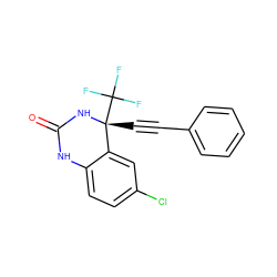 O=C1Nc2ccc(Cl)cc2[C@@](C#Cc2ccccc2)(C(F)(F)F)N1 ZINC000006578457