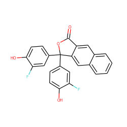 O=C1OC(c2ccc(O)c(F)c2)(c2ccc(O)c(F)c2)c2cc3ccccc3cc21 ZINC000006584544