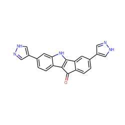 O=C1c2ccc(-c3cn[nH]c3)cc2-c2[nH]c3cc(-c4cn[nH]c4)ccc3c21 ZINC000653875541