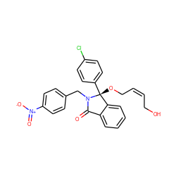 O=C1c2ccccc2[C@@](OC/C=C\CO)(c2ccc(Cl)cc2)N1Cc1ccc([N+](=O)[O-])cc1 ZINC000066102848