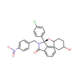 O=C1c2ccccc2[C@@](OC2CCC(O)CC2)(c2ccc(Cl)cc2)N1Cc1ccc([N+](=O)[O-])cc1 ZINC000066114384