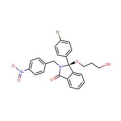 O=C1c2ccccc2[C@@](OCCCO)(c2ccc(Br)cc2)N1Cc1ccc([N+](=O)[O-])cc1 ZINC000066128780