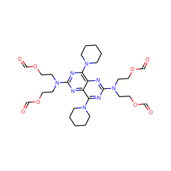O=COCCN(CCOC=O)c1nc(N2CCCCC2)c2nc(N(CCOC=O)CCOC=O)nc(N3CCCCC3)c2n1 ZINC000028710692
