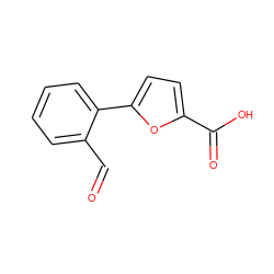 O=Cc1ccccc1-c1ccc(C(=O)O)o1 ZINC000008727138
