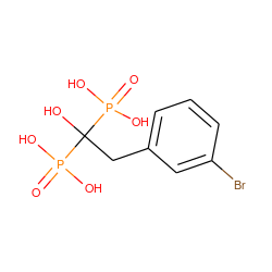 O=P(O)(O)C(O)(Cc1cccc(Br)c1)P(=O)(O)O ZINC000013673744
