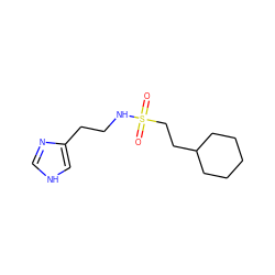 O=S(=O)(CCC1CCCCC1)NCCc1c[nH]cn1 ZINC000029485906
