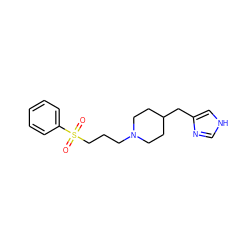 O=S(=O)(CCCN1CCC(Cc2c[nH]cn2)CC1)c1ccccc1 ZINC000028563579