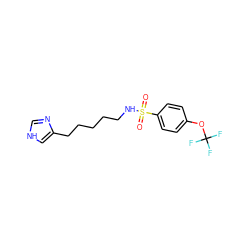 O=S(=O)(NCCCCCc1c[nH]cn1)c1ccc(OC(F)(F)F)cc1 ZINC000026283598