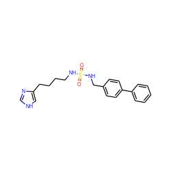 O=S(=O)(NCCCCc1c[nH]cn1)NCc1ccc(-c2ccccc2)cc1 ZINC000026830926