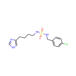 O=S(=O)(NCCCCc1c[nH]cn1)NCc1ccc(Cl)cc1 ZINC000001895065