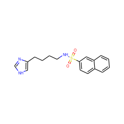 O=S(=O)(NCCCCc1c[nH]cn1)c1ccc2ccccc2c1 ZINC000029489702