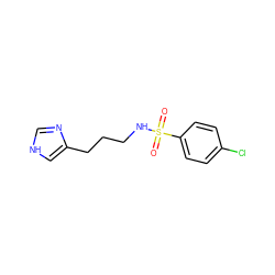 O=S(=O)(NCCCc1c[nH]cn1)c1ccc(Cl)cc1 ZINC000026267381