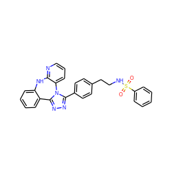 O=S(=O)(NCCc1ccc(-c2nnc3n2-c2cccnc2Nc2ccccc2-3)cc1)c1ccccc1 ZINC000141640575