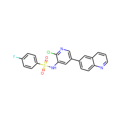 O=S(=O)(Nc1cc(-c2ccc3ncccc3c2)cnc1Cl)c1ccc(F)cc1 ZINC000073168745