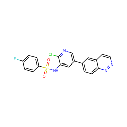 O=S(=O)(Nc1cc(-c2ccc3nnccc3c2)cnc1Cl)c1ccc(F)cc1 ZINC000073195719
