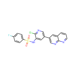O=S(=O)(Nc1cc(-c2cnc3ncccc3c2)cnc1Cl)c1ccc(F)cc1 ZINC000073195717
