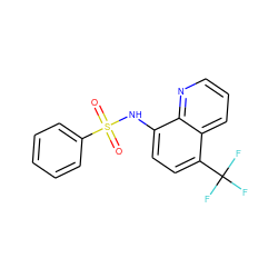 O=S(=O)(Nc1ccc(C(F)(F)F)c2cccnc12)c1ccccc1 ZINC000205628463