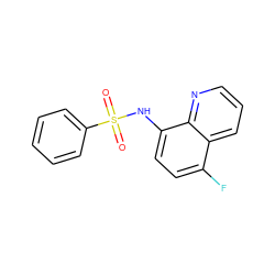 O=S(=O)(Nc1ccc(F)c2cccnc12)c1ccccc1 ZINC000205632282