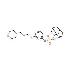 O=S(=O)(Nc1cccc(OCCCN2CCOCC2)c1)NC12CC3CC(CC(C3)C1)C2 ZINC000040862505