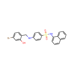 O=S(=O)(Nc1cccc2ccccc12)c1ccc(NCc2ccc(Br)cc2O)cc1 ZINC000103268211