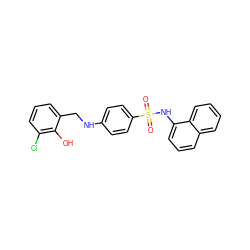 O=S(=O)(Nc1cccc2ccccc12)c1ccc(NCc2cccc(Cl)c2O)cc1 ZINC000103266576