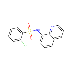 O=S(=O)(Nc1cccc2cccnc12)c1ccccc1Cl ZINC000007709465