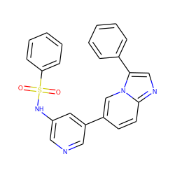 O=S(=O)(Nc1cncc(-c2ccc3ncc(-c4ccccc4)n3c2)c1)c1ccccc1 ZINC000071318019