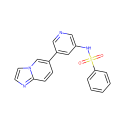 O=S(=O)(Nc1cncc(-c2ccc3nccn3c2)c1)c1ccccc1 ZINC000071316585