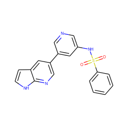 O=S(=O)(Nc1cncc(-c2cnc3[nH]ccc3c2)c1)c1ccccc1 ZINC000064560190