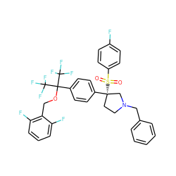 O=S(=O)(c1ccc(F)cc1)[C@@]1(c2ccc(C(OCc3c(F)cccc3F)(C(F)(F)F)C(F)(F)F)cc2)CCN(Cc2ccccc2)C1 ZINC001772581790