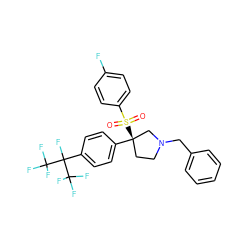 O=S(=O)(c1ccc(F)cc1)[C@]1(c2ccc(C(F)(C(F)(F)F)C(F)(F)F)cc2)CCN(Cc2ccccc2)C1 ZINC001772598343