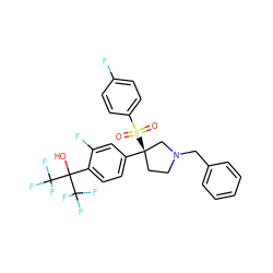 O=S(=O)(c1ccc(F)cc1)[C@]1(c2ccc(C(O)(C(F)(F)F)C(F)(F)F)c(F)c2)CCN(Cc2ccccc2)C1 ZINC001772628631