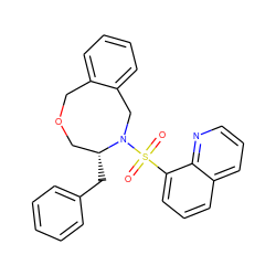 O=S(=O)(c1cccc2cccnc12)N1Cc2ccccc2COC[C@H]1Cc1ccccc1 ZINC000072316529